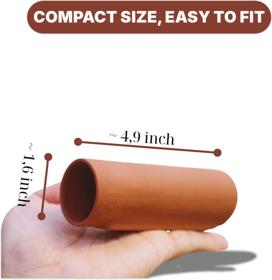 2-Pack Small Round-shaped Fish Cave, Ceramic Hideaway Cave for Plecos
